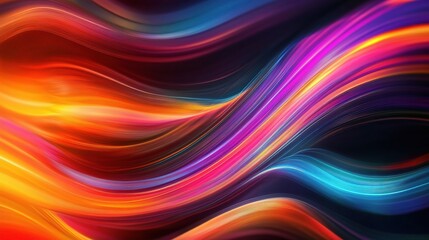 Colorful Abstract Financial Interface with Flowing Lines and Shapes