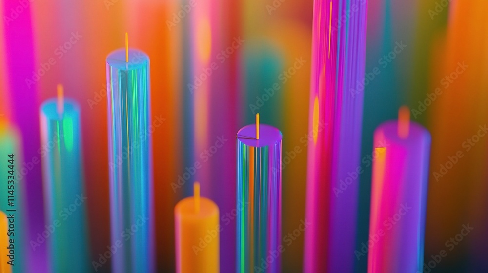 Poster vibrant candle stick graph chart with colors for visual analysis
