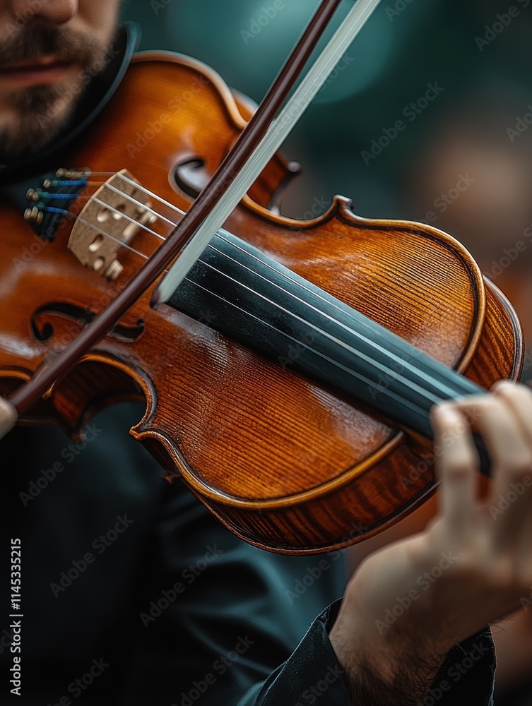 Poster close-up of a man playing a violin.