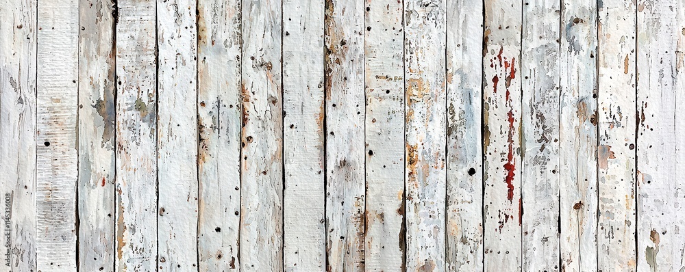 Poster weathered white wooden planks background with rustic texture and natural grain for use in design pro