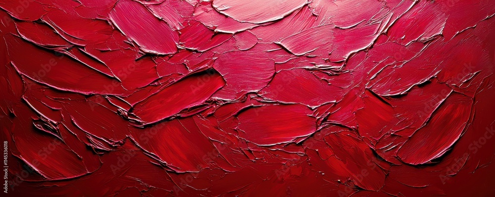 Poster abstract textured red background with bold brush strokes and vivid color variation for artistic and 