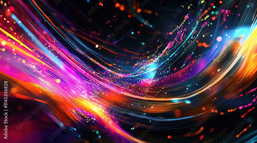 Aufkleber vivid colorful abstract swirls of light in dynamic motion