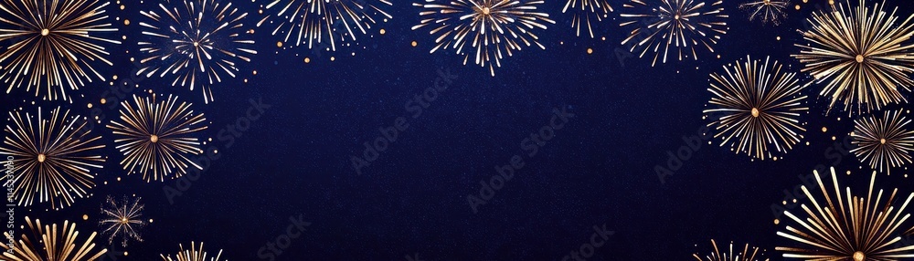 Aufkleber festive fireworks display in night sky with colorful explosions creating a joyful atmosphere for cel