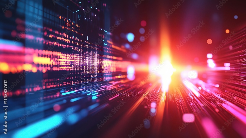 Poster abstract technology background with rising arrow and chart elements