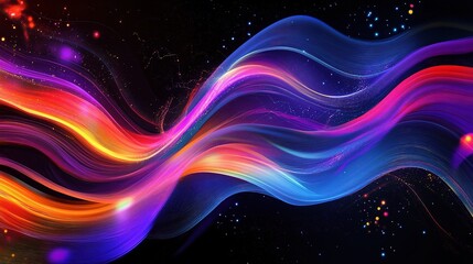 Colorful Abstract Waves with Flowing Lines for Financial Interfaces