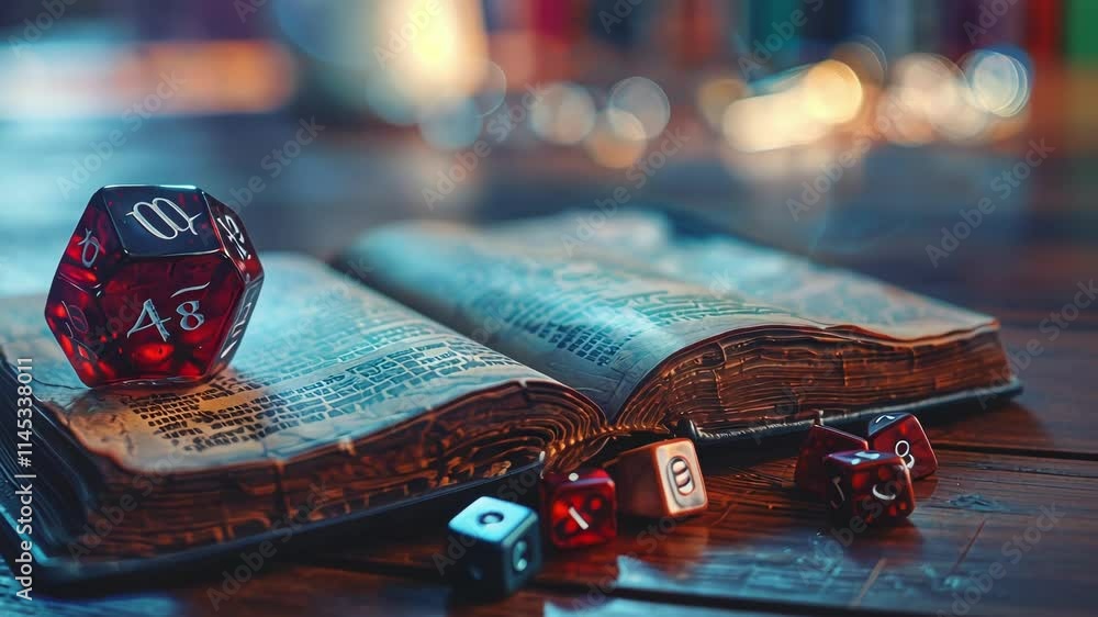 Poster a rule book filled with captivating lore and instructions on how to play the game.