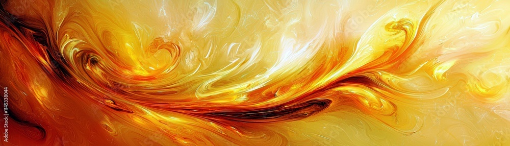 Poster abstract swirls of vibrant orange and yellow colors creating a dynamic and energetic background desi