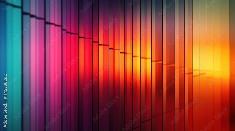 Poster vivid financial trends chart with spectrum of colors visualizing data