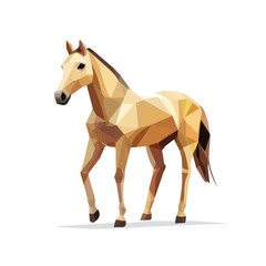 Simple Design of a Horse Full Body Geometry Vector Illustration | Bold and Creative Animal Art
