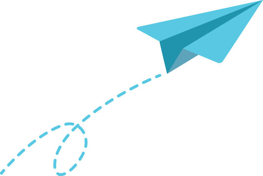 recommend clip art: Blue Paper Plane with Dotted Flight Paths