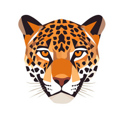 Simple Design of a Jaguar Head with Original Color Geometry Vector Illustration | Bold and Creative Animal Art
