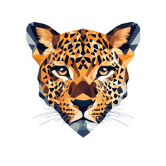 Leopard Head with Original Color Geometry Vector Illustration | Bold and Creative Animal Art
