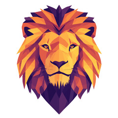 Lion Head with Original Color Geometry Vector Illustration | Bold and Creative Animal Art
