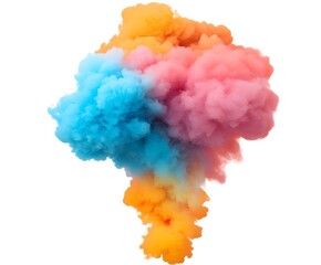 Fototapeta premium Colorful smoke explosion on a plain background