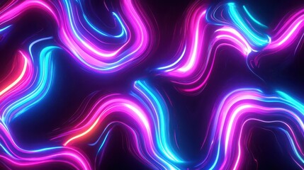 Fototapeta premium Abstract Neon Swirls of Pink and Blue Light