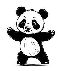 illustration of panda cartoon