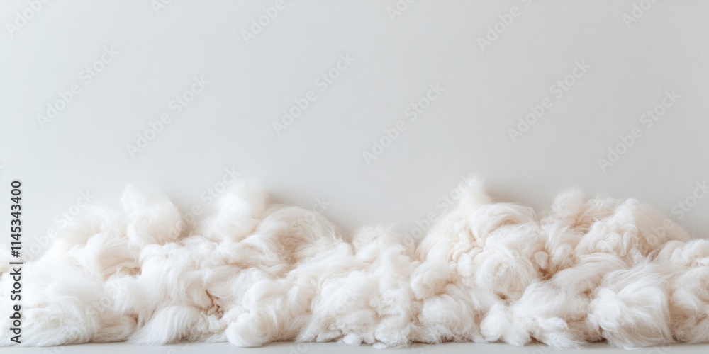 Poster a loose arrangement of pure white eiderdown feathers rests on a soft light backdrop showcasing their