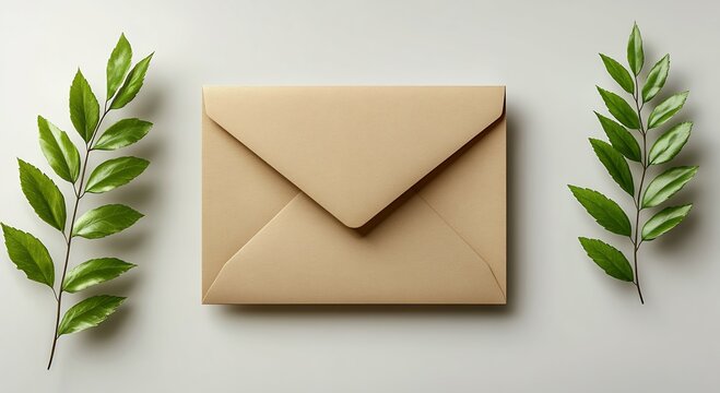 Creative mockup of a greeting card with customizable artwork placed in an envelope isolated on a transparent background