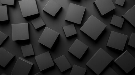 Abstract geometric shapes of black paper scattered in chaotic composition, symbolizing disorder, contrast, and tension. The visual captures the balance between structure and randomness