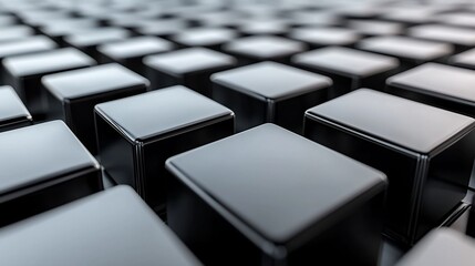 Obraz premium Abstract background of shiny black cubes.