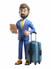 Business Traveler Budgeting Travel Expenses in Public Transport with Copy Space