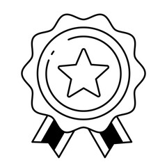 星の絵がついた、シンプルでかわいいメダルのアイコン