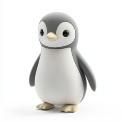 Fototapeta premium Cute cartoon penguin character with big eyes and soft colors