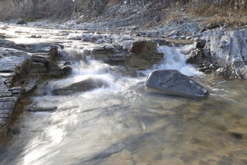 waterfall in the mountains