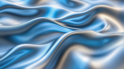 Fluid mechanics featuring liquid-like metallic waves and ripples in silver and blue hues.
