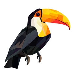 Fototapeta premium Toucan – A Vibrant Vector Geometry Illustration for Exotic Birds and Wildlife Art 
