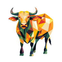 Water Buffalo – A Strong Vector Geometry Illustration for Nature and Wildlife Art Enthusiasts
