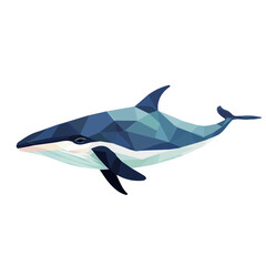 Whale – A Majestic Vector Geometry Illustration for Ocean and Wildlife Art Enthusiasts
