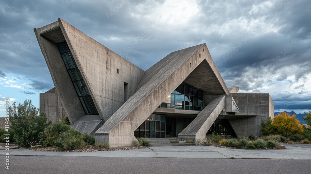 Poster abstract architectural structure with dramatic angular design