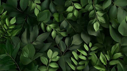 Obraz premium Variety of lush green leaves displayed together in a natural arrangement creating a serene atmosphere