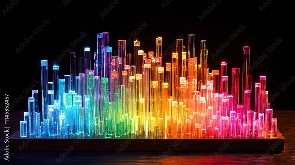 Poster colorful candlestick chart concept with transparent design elements