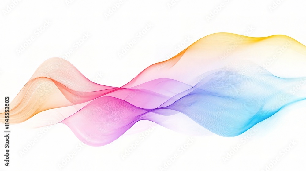 Poster colorful dynamic financial graph spectrum of flowing lines