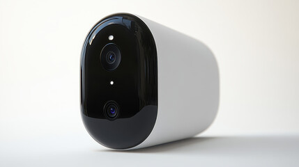 Modern White Smart Home Camera with Dual Lens
