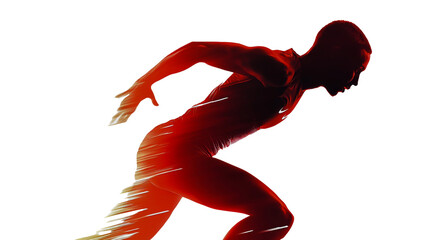 A dynamic silhouette of an athlete embodies the passion for competition