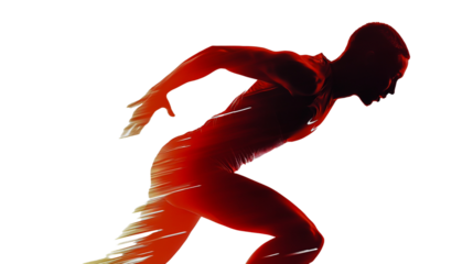  A dynamic silhouette of an athlete embodies the passion for competition