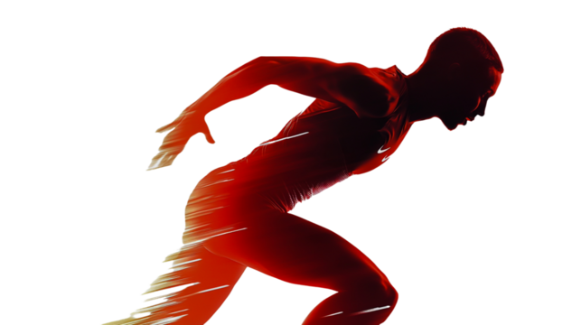  A dynamic silhouette of an athlete embodies the passion for competition