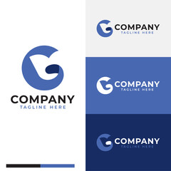 Uniqur letter G include the open books logo symbol icon flat stock vector design