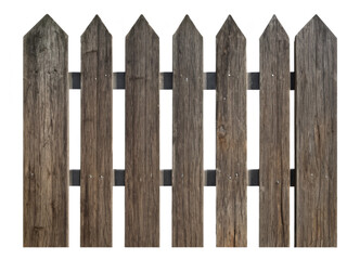 old wooden fence isolated on white background