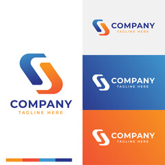 Modern and gradient letter S speed express logistic cargo technology logo symbol icon flat stock vector design