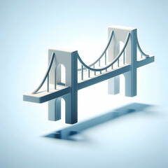 3D Plain Bridge Silhouette with Copy Space for Business Connection and ESG Negotiations
