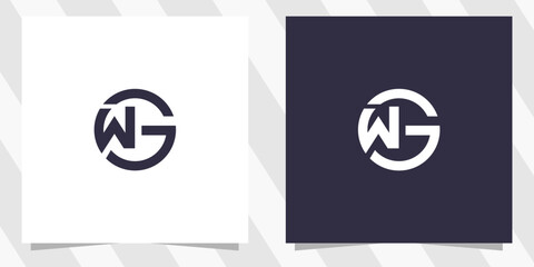letter wg gw logo design