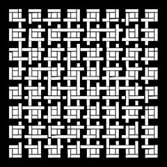 Abstract Black and White Geometric Pattern of Overlapping Shapes