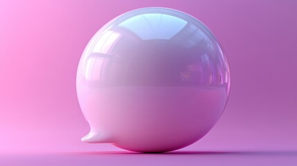Obraz premium Vibrant Pink Reflective Sphere on a Soft Gradient Background