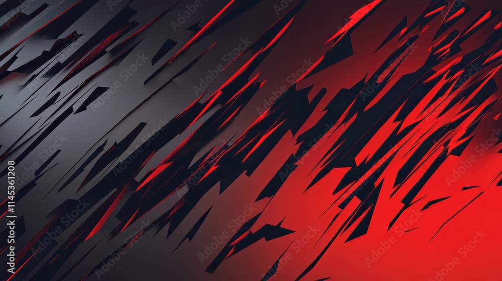Poster abstract red and black background with dynamic stripes and lines