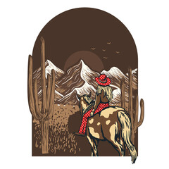 Cowgirl Desert Mountains 