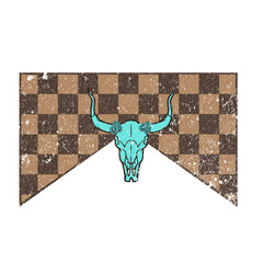 Turquoise Bull Checkerboard Background